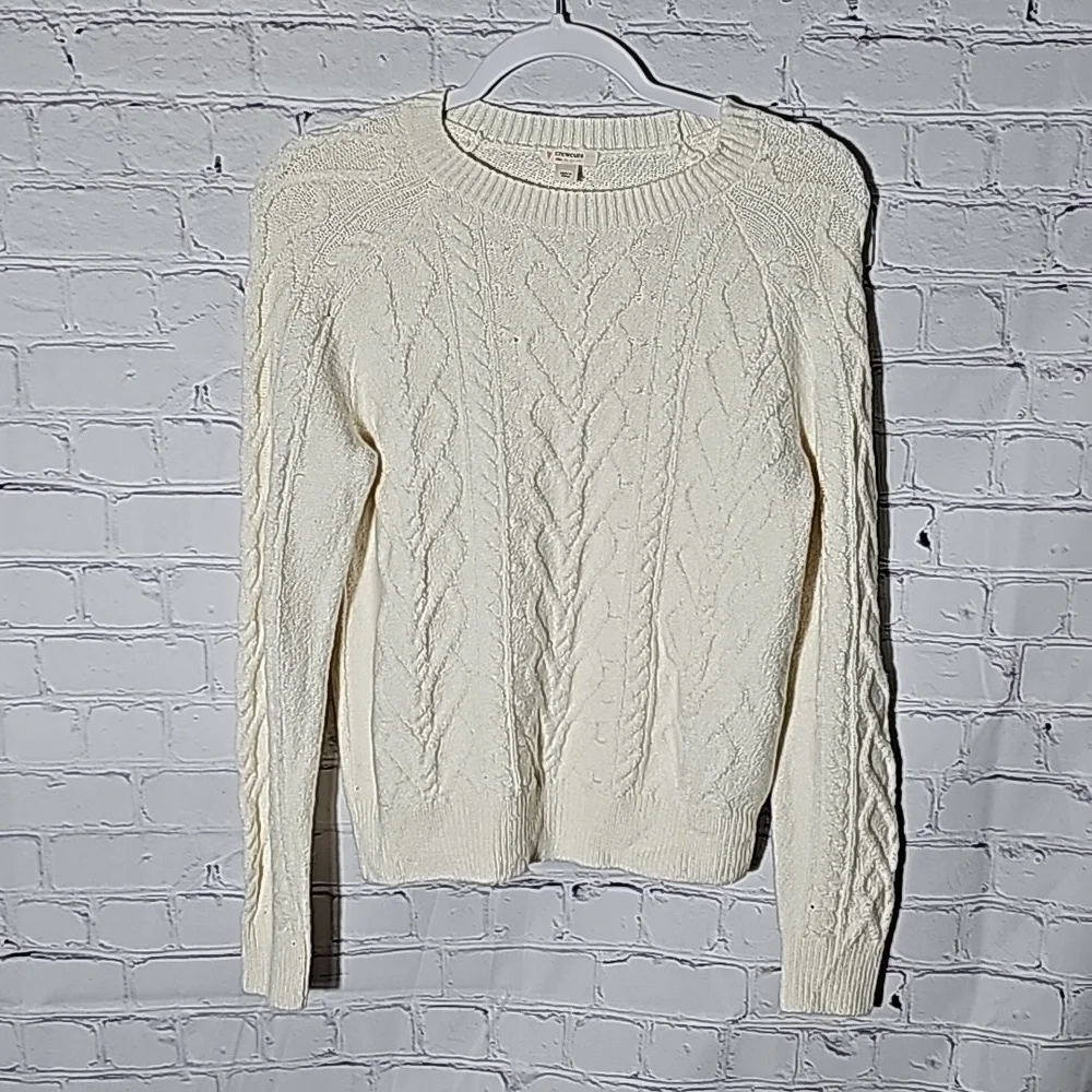 Crewcuts SZ XL 12/14 cream sweater cable knit K76